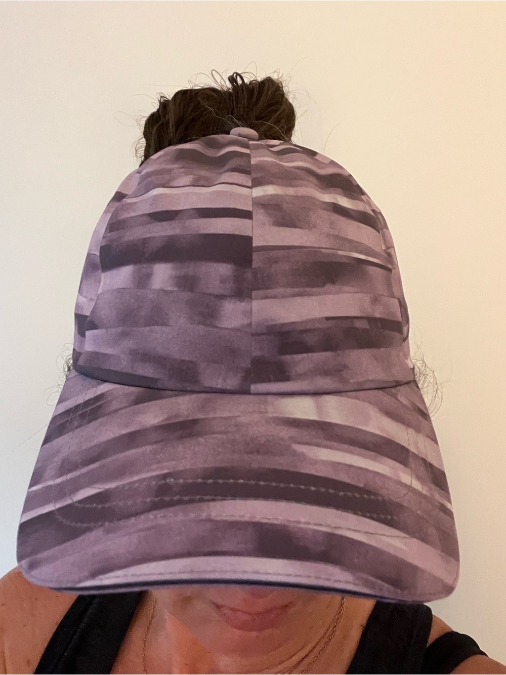 lululemon athletica Purple Striped Performance ponytail hat